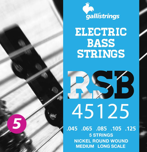 Galli RSB Nickel Plated Steel Round Wound 5 String Medium Bass Strings 45-125 - Gsus4