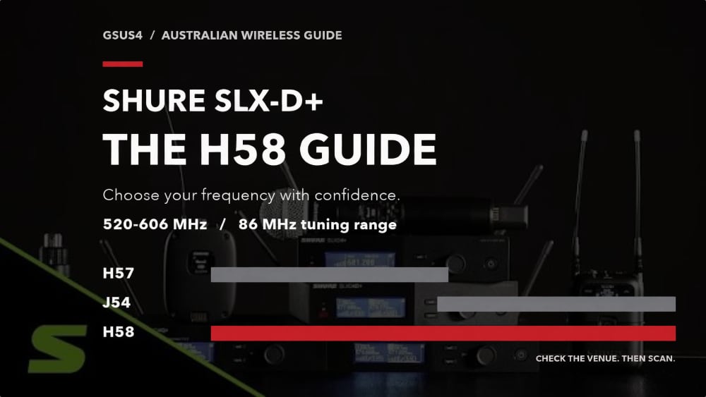 Shure SLXD+ (Plus) & H58: Choosing Wireless Audio Frequencies in Australia