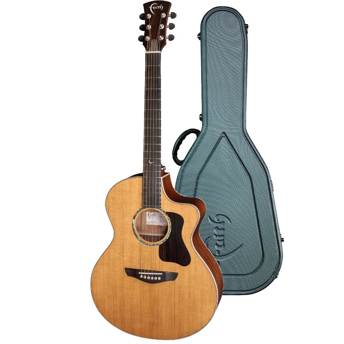Faith Guitars FG1NCE PJE Legacy Neptune Cutaway Electro Acoustic Guitar - Khaya Mahogany