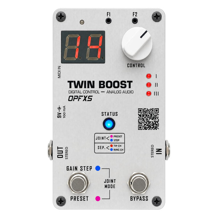 OPFXS Twin Boost Digitally Controlled Analog Booster Pedal