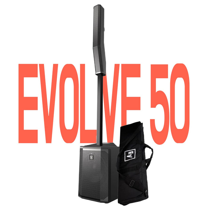 Electro-Voice | EV EVOLVE 50 | 1000W Powered Column Array System | w/ Built-in Digital Mixer & Carry Bag for Satellite