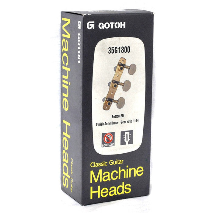 Gotoh 35G1800 Classical Guitar Tuning Machines on Decorative Plate in Solid Brass Finish (3+3)