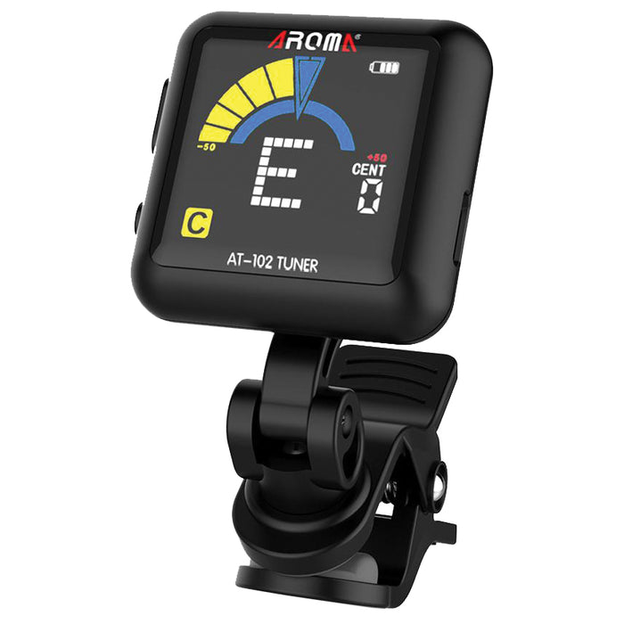Aroma | AT102BK | Rechargeable Chromatic Clip-on Tuner | Black