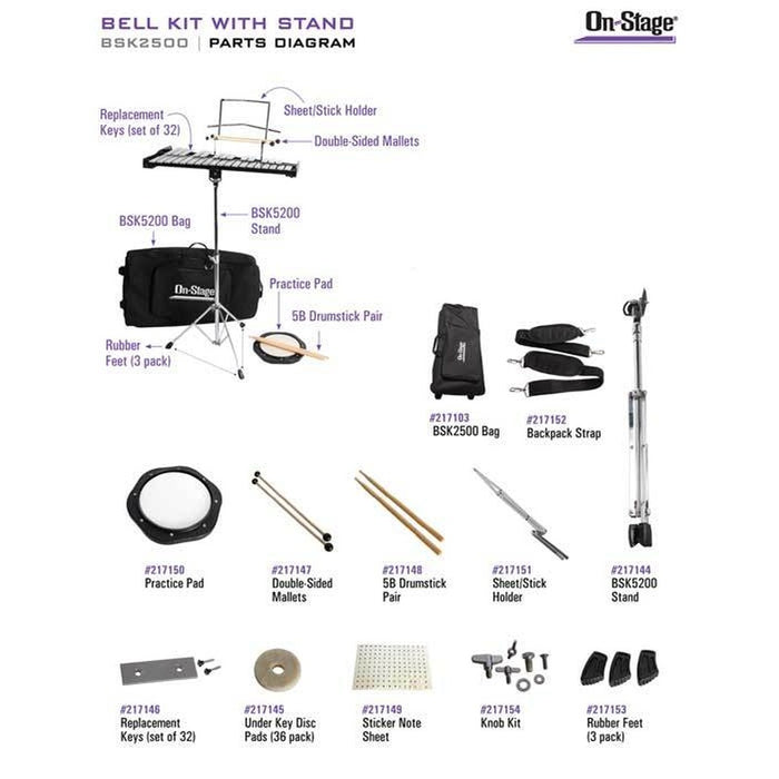 On Stage Bell Kit with Stand in Bag