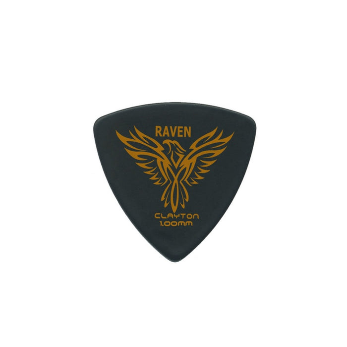 Clayton Black Raven Rounded Triangle Guitar Picks (1.00mm) - 12pk