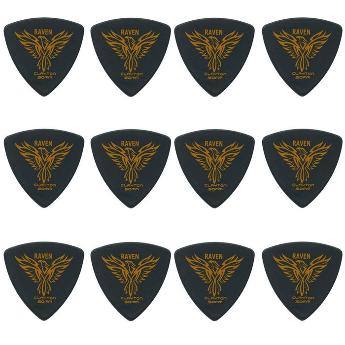 Clayton Black Raven Rounded Triangle Guitar Picks (0.50mm) - 12pk