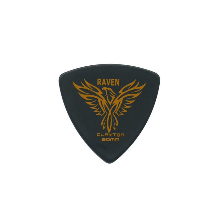 Clayton Black Raven Rounded Triangle Guitar Picks (0.80mm) - 12pk