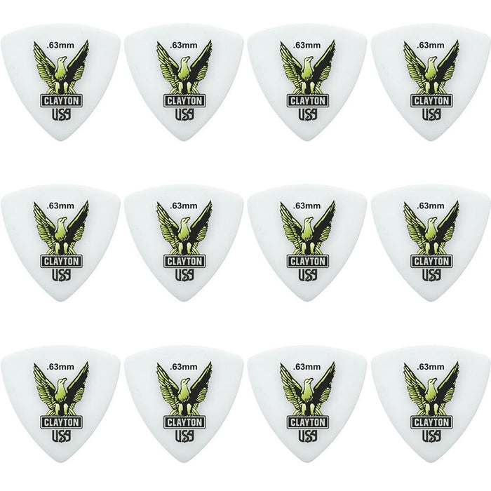 Clayton Acetal Eagle Rounded Triangle Guitar Picks (0.63mm) - 12pk