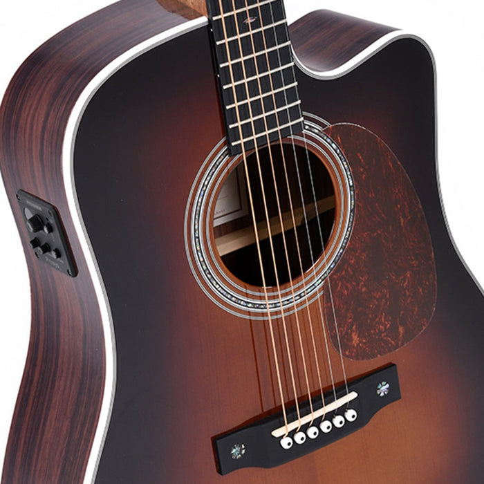 Sigma - DTC-1E-SB Acoustic Guitar w/ Solid Spruce Top Cutaway & Pickup - Sunburst