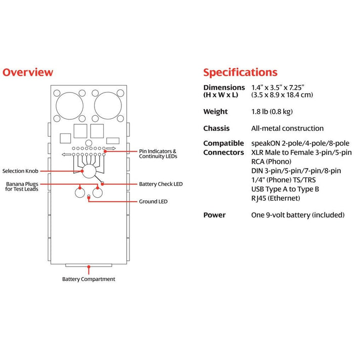 Hosa CBT-500 Audio Cable Tester