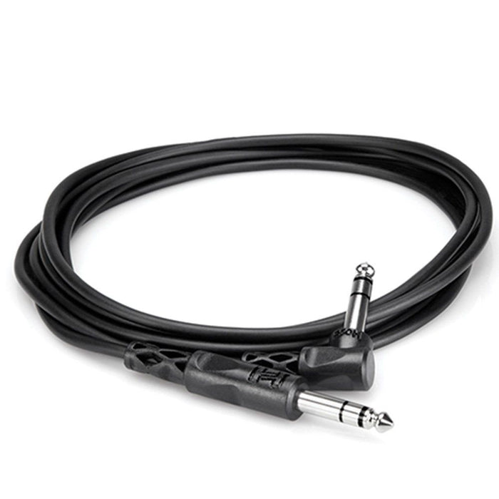 Hosa CSS105R 1/4" TRS to Right-Angle 1/4" TRS Balanced Interconnect Cable (5ft)