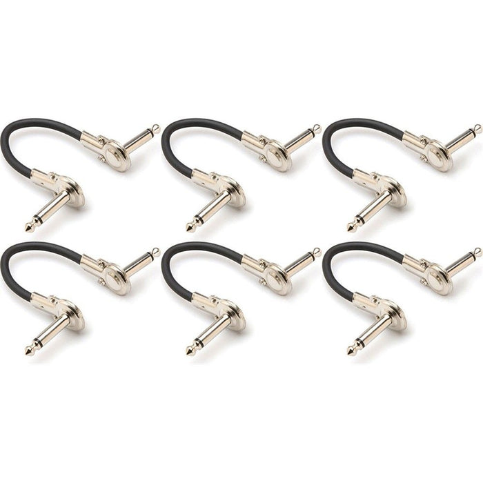 Hosa IRG 100.5 Low-Profile Right-Angle to Same Guitar Patch Cable (6in / 6-Pack)