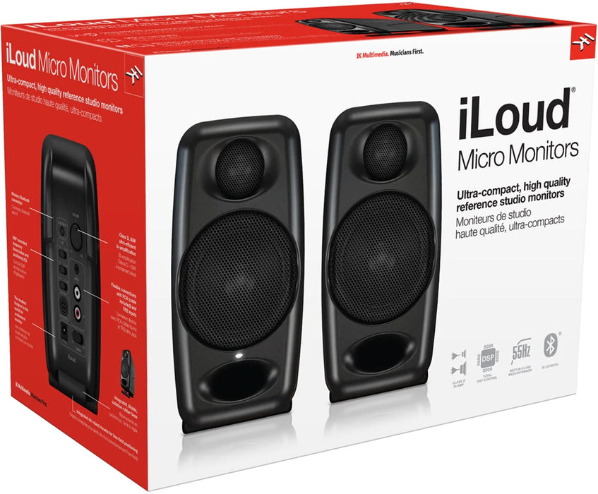 IK Multimedia | iLoud Micro Monitor | PAIR | 25W Powered Reference Speakers | Black