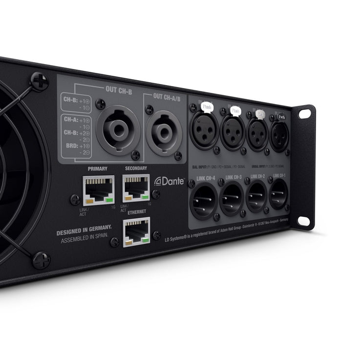LD Systems | 4-Channel DSP | Power Amplifier | with Dante