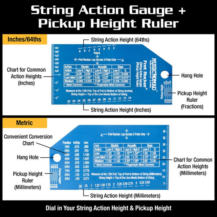 Music Nomad Fret Rocker+ with String Action Gauge/Pickup Ruler