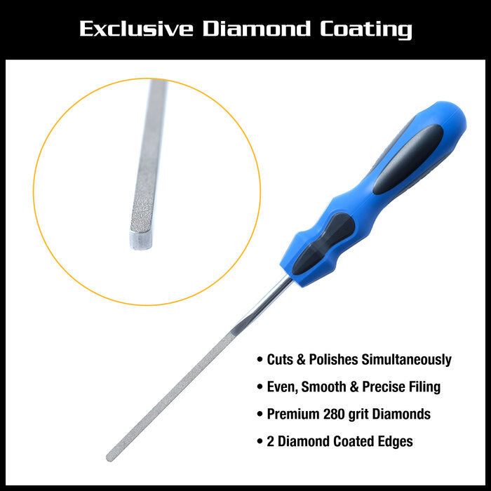 Music Nomad | MN830 | Diamond Coated Fret End Dressing File (E-File) | Premium 280-Grit Diamonds