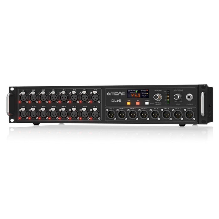 Midas DL16 16-In/8-Out Stage Box w/ 16x Midas Mic Pres, Ultranet & ADAT Interfaces
