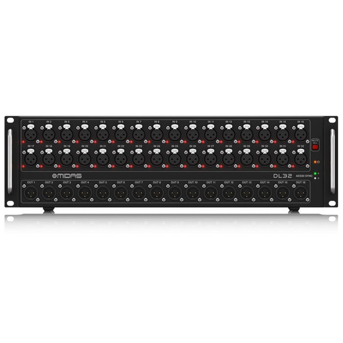Midas DL32 32-In/16-Out Stage Box w/ 32x Midas Mic Pres, Ultranet & ADAT Interfaces