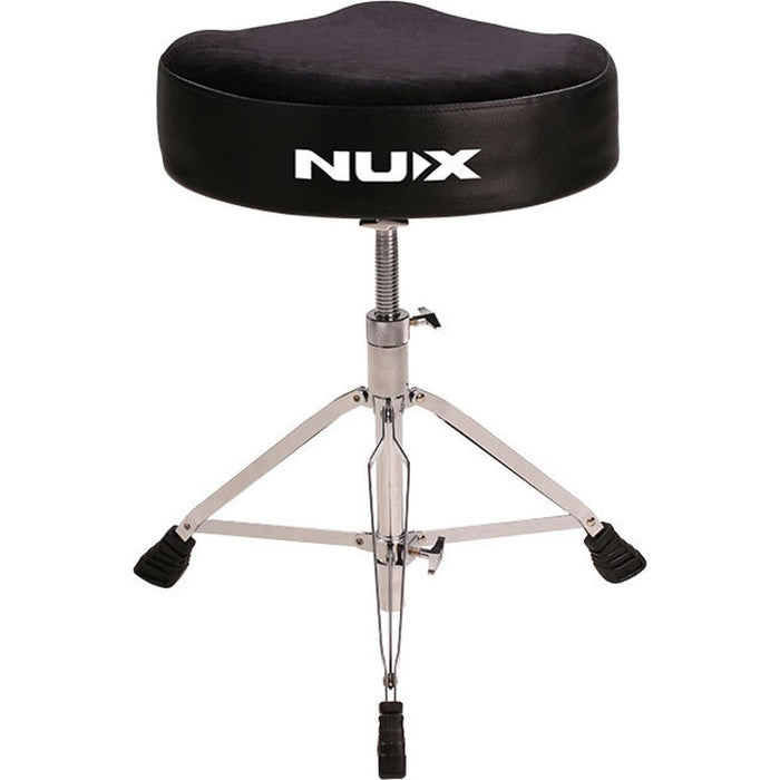 NUX Double Braced Moto-Style Drum Throne Black