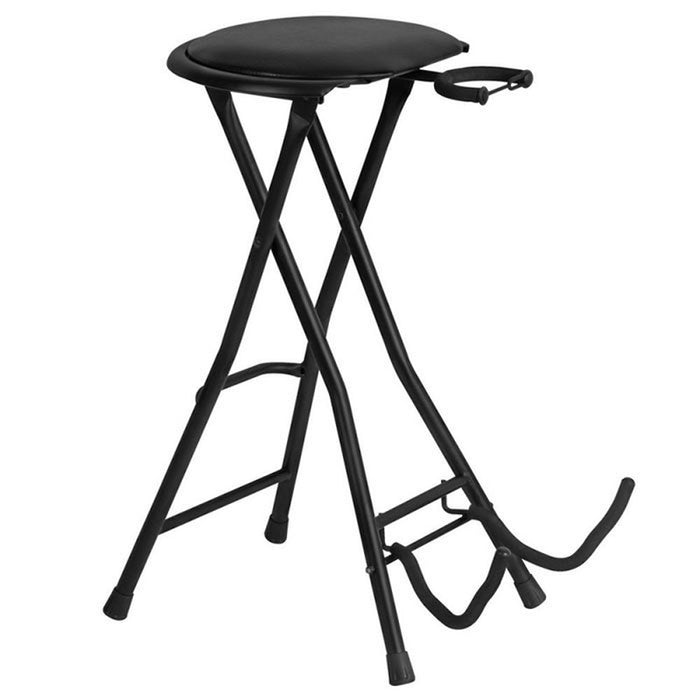 On Stage Guitarist Stool with Footrest and Guitar Stand