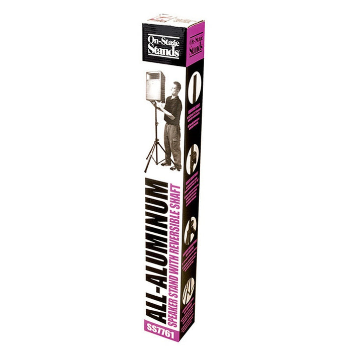 On Stage All Aluminium Speaker Stand with Reversible Upper Shaft