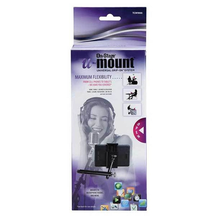 On Stage Grip-On Universal Device Holder with U-Mount Mounting Post