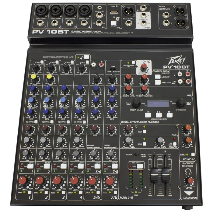 Peavey PV Series "PV-10BT" Compact 10-Channel Mixer with Bluetooth