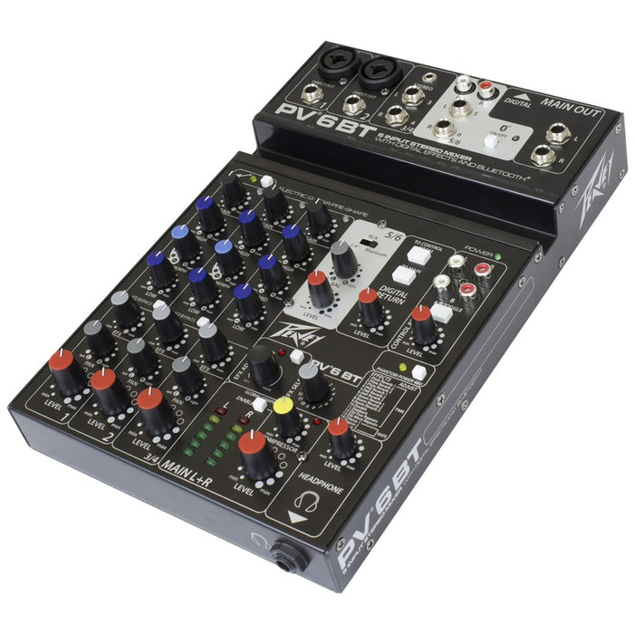 Peavey PV Series "PV-6BT" Compact 6-Channel Mixer with Bluetooth