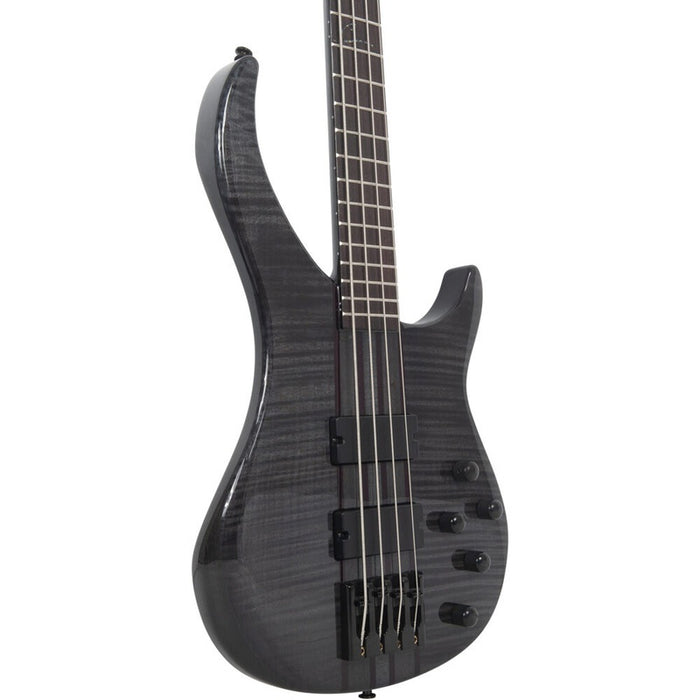 Peavey Cirrus Series 4-String Bass Guitar in Flame Maple Transparent Black