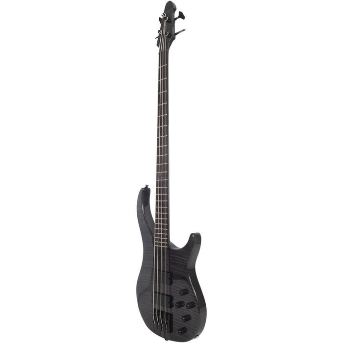 Peavey Cirrus Series 4-String Bass Guitar in Flame Maple Transparent Black