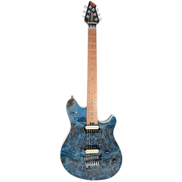 Peavey HP-2 Series Electric Guitar in Poplar Burl Transparent Blue Finish