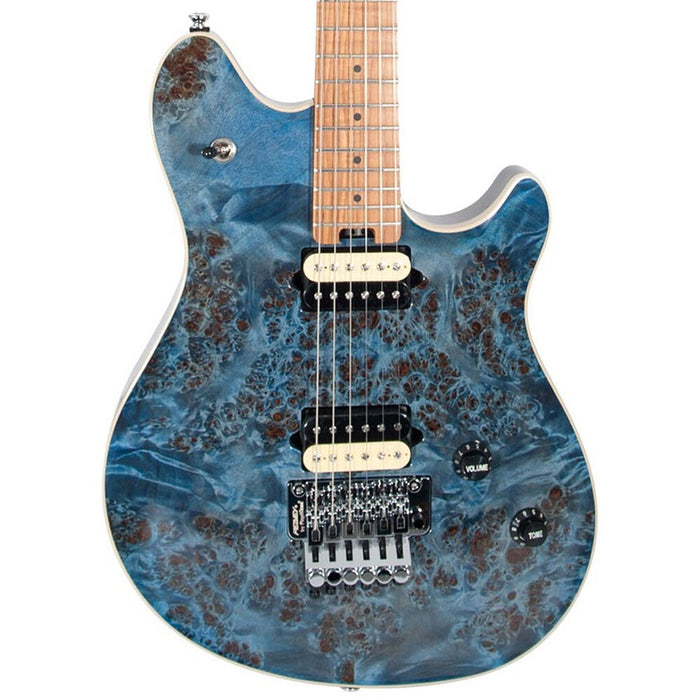 Peavey HP-2 Series Electric Guitar in Poplar Burl Transparent Blue Finish