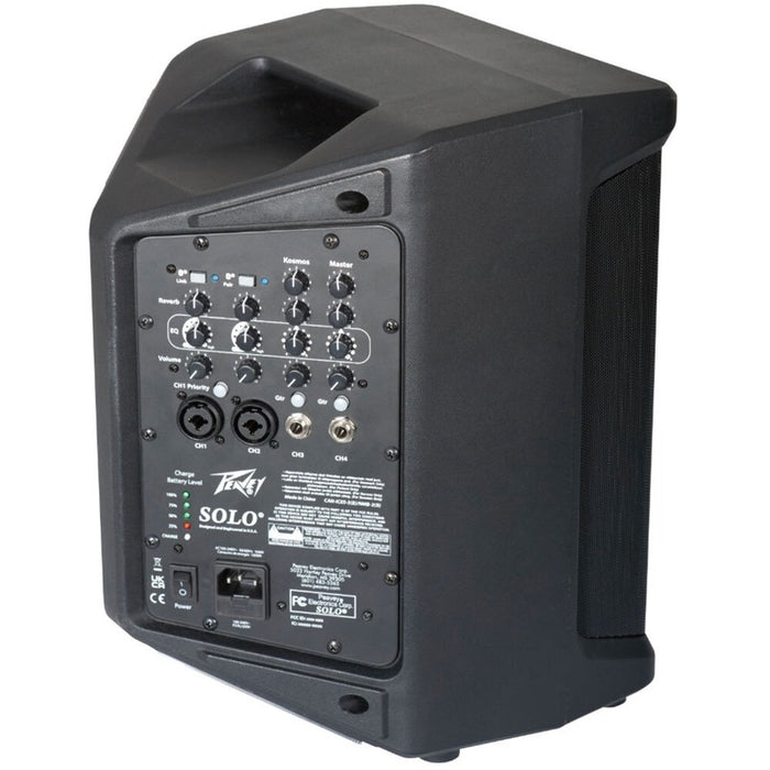 Peavey Solo Portable Battery Powered PA System, 4-Channel, 90 Watts