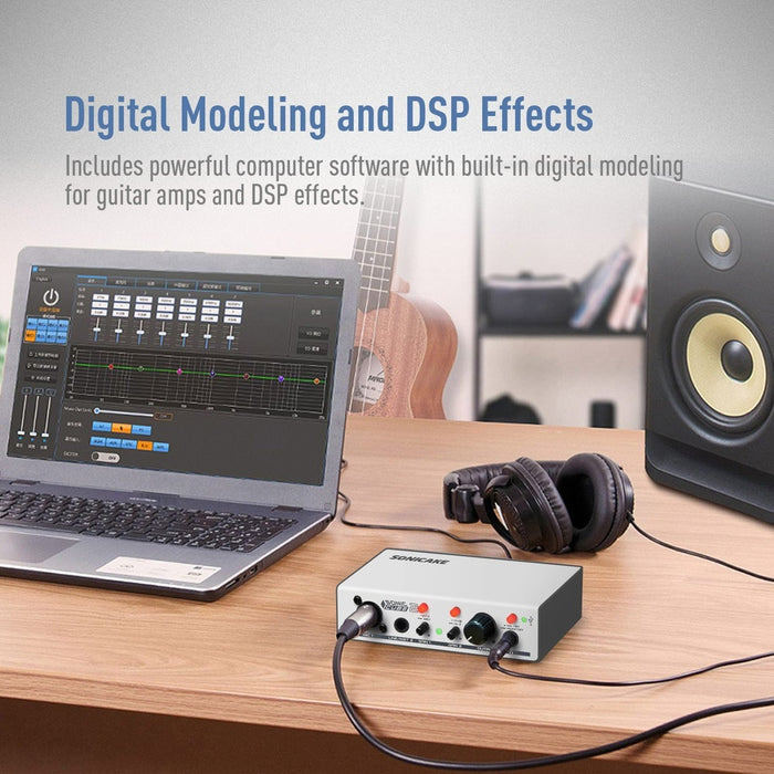 Sonicake - Sonic Cube II - USB-C Audio Interface for Guitarists w Live Stream & Loopback