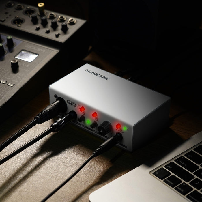 Sonicake - Sonic Cube II - USB-C Audio Interface for Guitarists w Live Stream & Loopback
