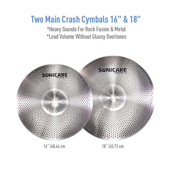 Sonicake - Low Volume Mute Cymbal set Silver (5 Pack)