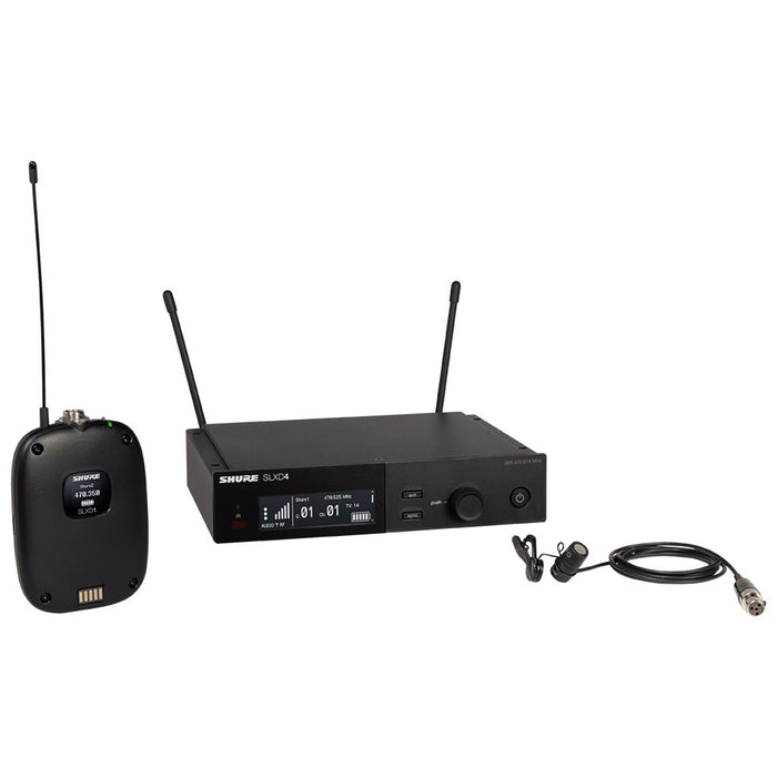 SHURE | SLX-D | SLXD14 | Wireless Lapel System | w/ WL185 Mic, SLXD4 Receiver & SLXD1 Transmitter