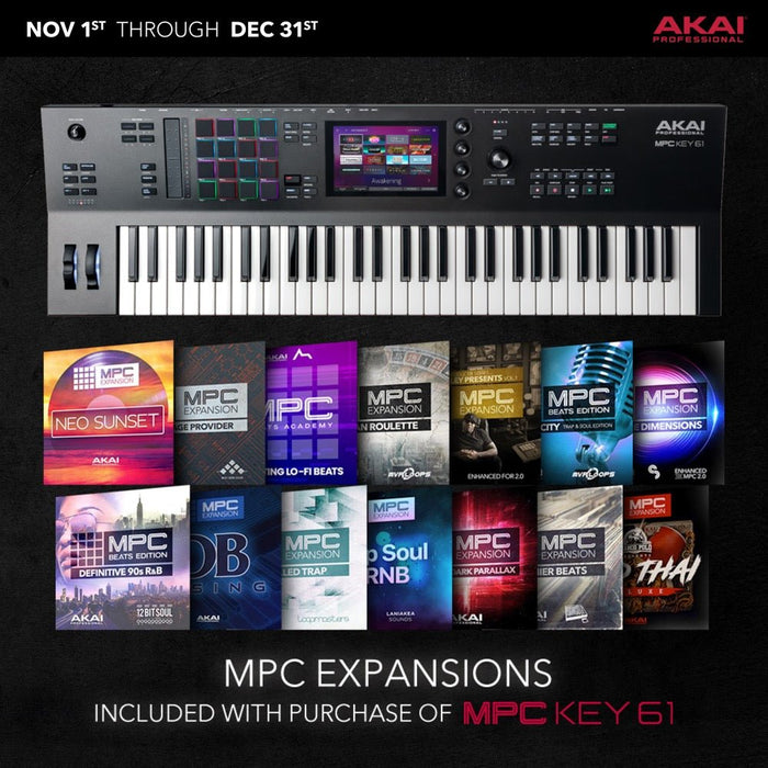 AKAI | MPC KEY 61 | Standalone Production Keyboard Synthesizer | w/ Semi - Weighted Keys (69/MPC - KEY61) - Gsus4