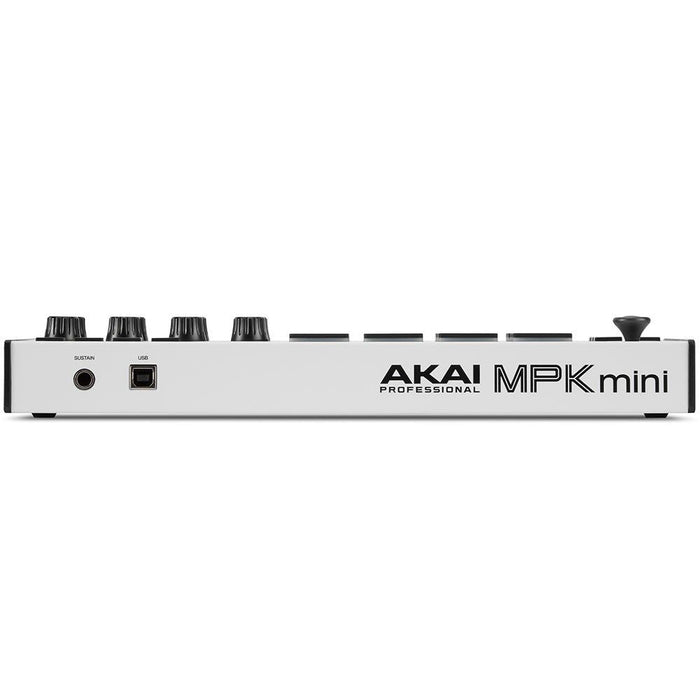 AKAI | MPK Mini MK3 | Compact Keyboard & Pad Controller w/ Encoders & Software | White (69/MPKMINI3 - WH) - Gsus4