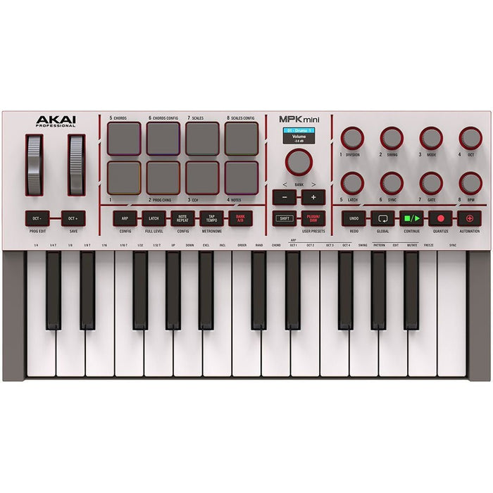 AKAI | MPK Mini MK4 | Compact Keyboard & Pad Controller w/ Encoders & Software (Grey) (69/MPKMINI4-GR) - Gsus4