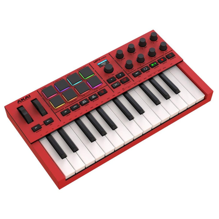 AKAI | MPK Mini MK4 | Compact Keyboard & Pad Controller w/ Encoders & Software (Red) (69/MPKMINI4-RD) - Gsus4