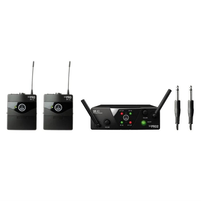 AKG WMS40 Mini US25 Wireless Microphone System Dual Instrument Body Pack B+D (AKG-3351H00060) - Gsus4