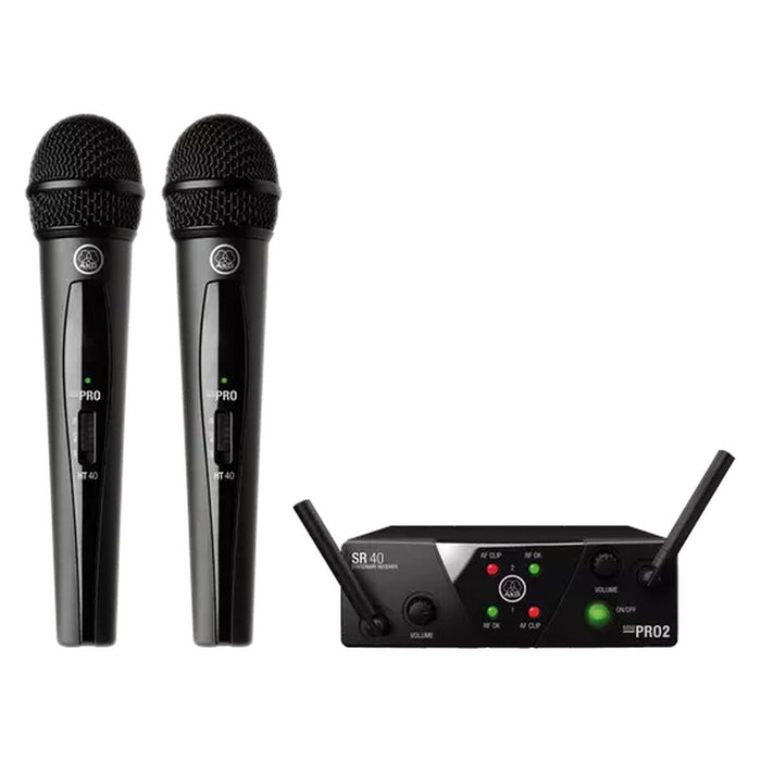 AKG WMS40 Mini US25 Wireless Microphone System Dual Vocal Handheld Mic A+C (AKG-3350X00050) - Gsus4