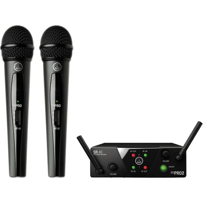AKG WMS40 Mini Wireless Microphone System Dual Handheld Vocal Set Band A/C (AKG-3350H00020) - Gsus4