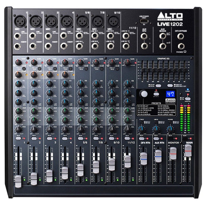 ALTO | Live 1202 | 12 - Channel 2 - Bus Mixer w/ USB & Effects (57/LIVE1202) - Gsus4
