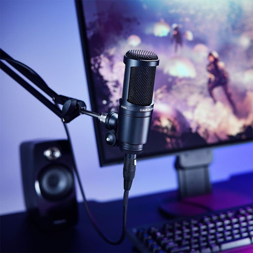Audio Technica AT2020 Cardioid Condenser Microphone w/ Boom Arm (ATAT2020BKBOOM) - Gsus4