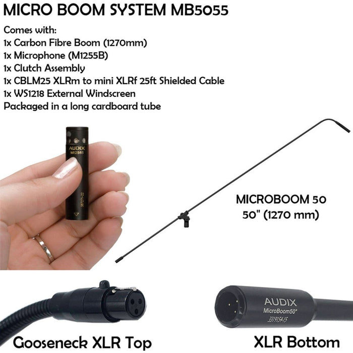 Audix ADX - MB5055 - C Microboom System 50" W/ M1255B Mic (ADX - MB5055 - C) - Gsus4