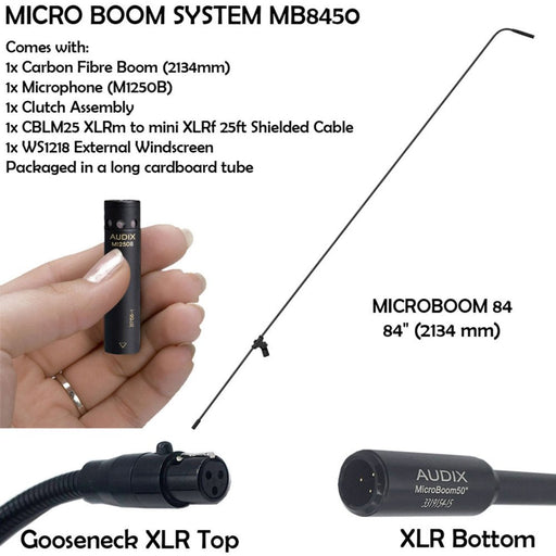 Audix ADX - MB8450 - HC Microboom System 84" W/ M1250BHC Mic (ADX - MB8450 - HC) - Gsus4