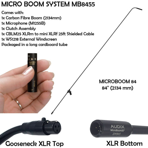 Audix ADX - MB8455 - HC Microboom System 84" W/ M1250BHC Mic (ADX - MB8455 - HC) - Gsus4