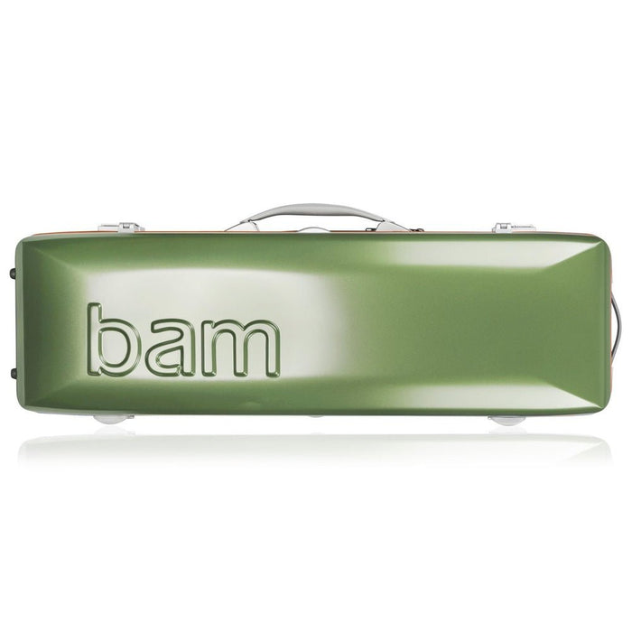 BAM GRAFFITI Hightech Oblong Violin Case with Back Pocket - Green / Orange Version (GRAF2018XLVO) - Gsus4